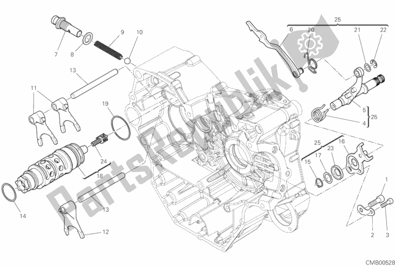 Tutte le parti per il Camma Forcella - Cambio del Ducati Hypermotard 950 Thailand 2020